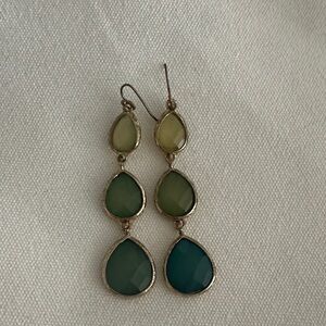 Elegant Gold and Green Teardrop Earrings